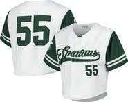 Established & Co. Women's Established & Co. White Michigan State Spartans Baseball Jersey Cropped T-Shirt