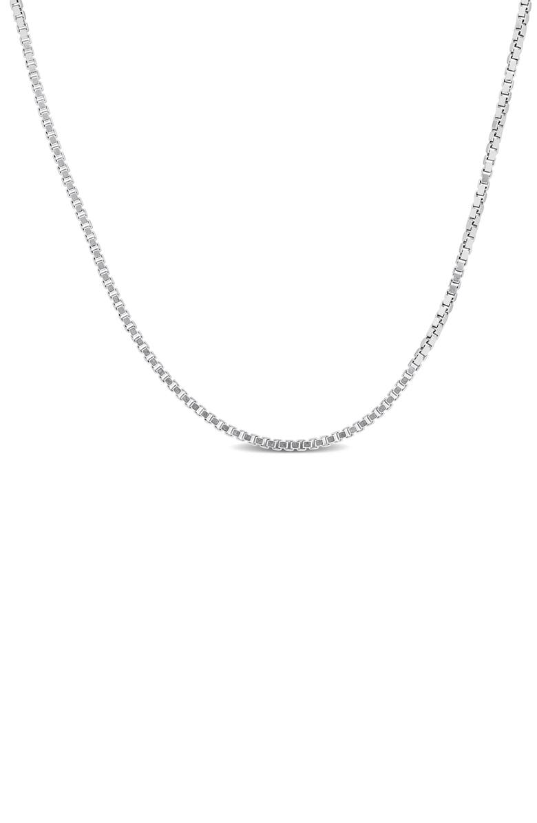DELMAR Box Link Chain Necklace, 0.65mm, Main, color, Silver
