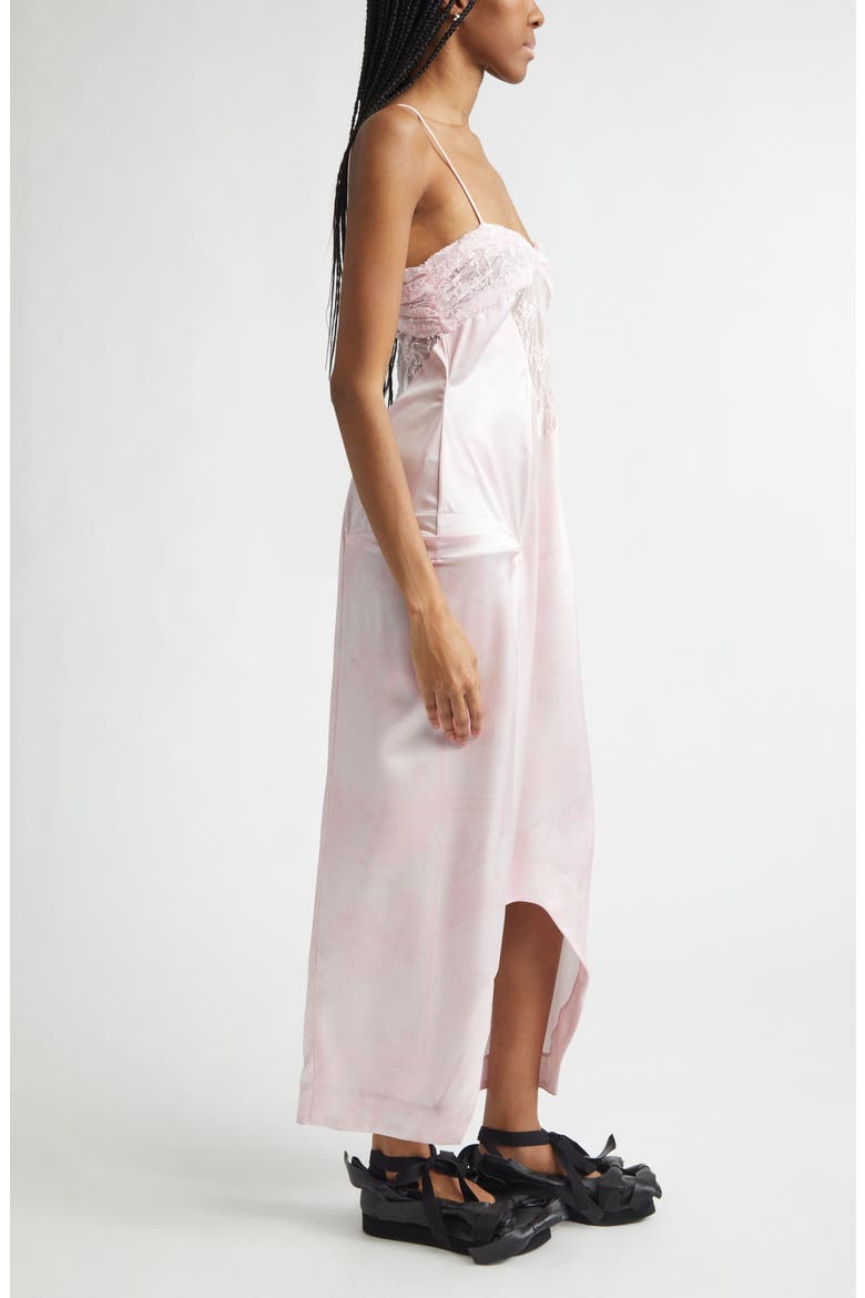 Prima Satin & Lace Column Gown, Alternate, color, PINK PICNIC