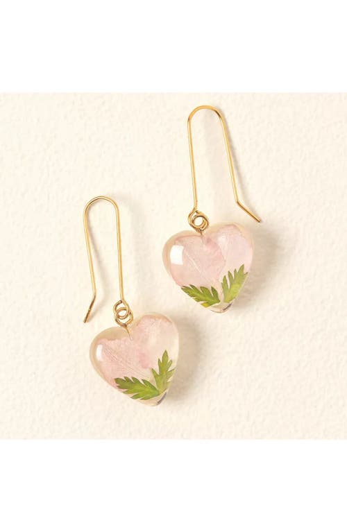 Belart Birth Month Flower Heart Earrings In Pink