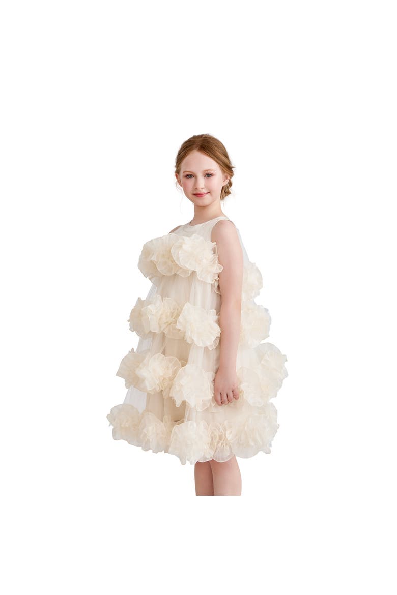 Elysia Tiered Ruffle Dress, Alternate, color, Cream