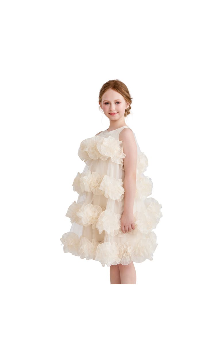 Tulleen Elysia Tiered Ruffle Dress, Alternate, color, Cream