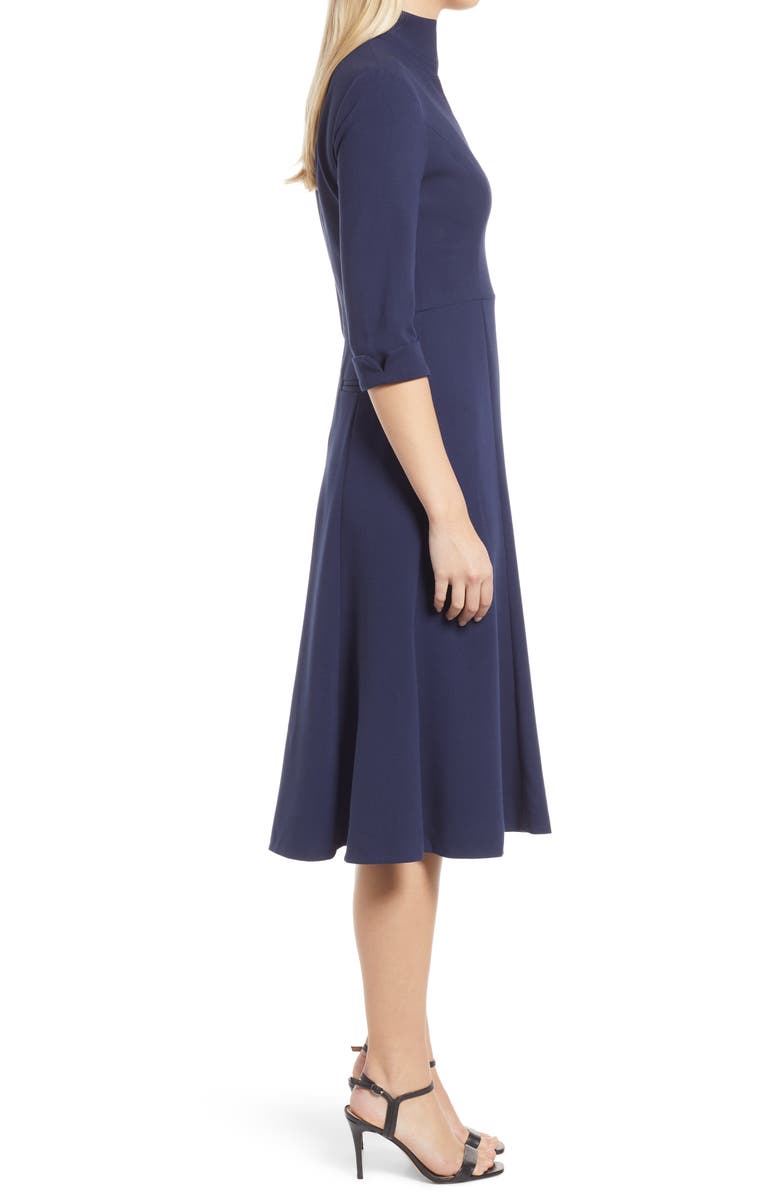 Black Halo Kensington Fit & Flare Midi Dress, Alternate, color, Pacific Blue