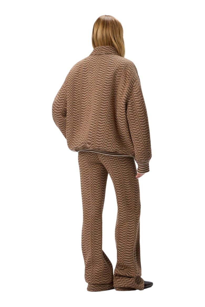 Bomber Jacket With Irregular Chevron Pattern, Alternate, color, Beige