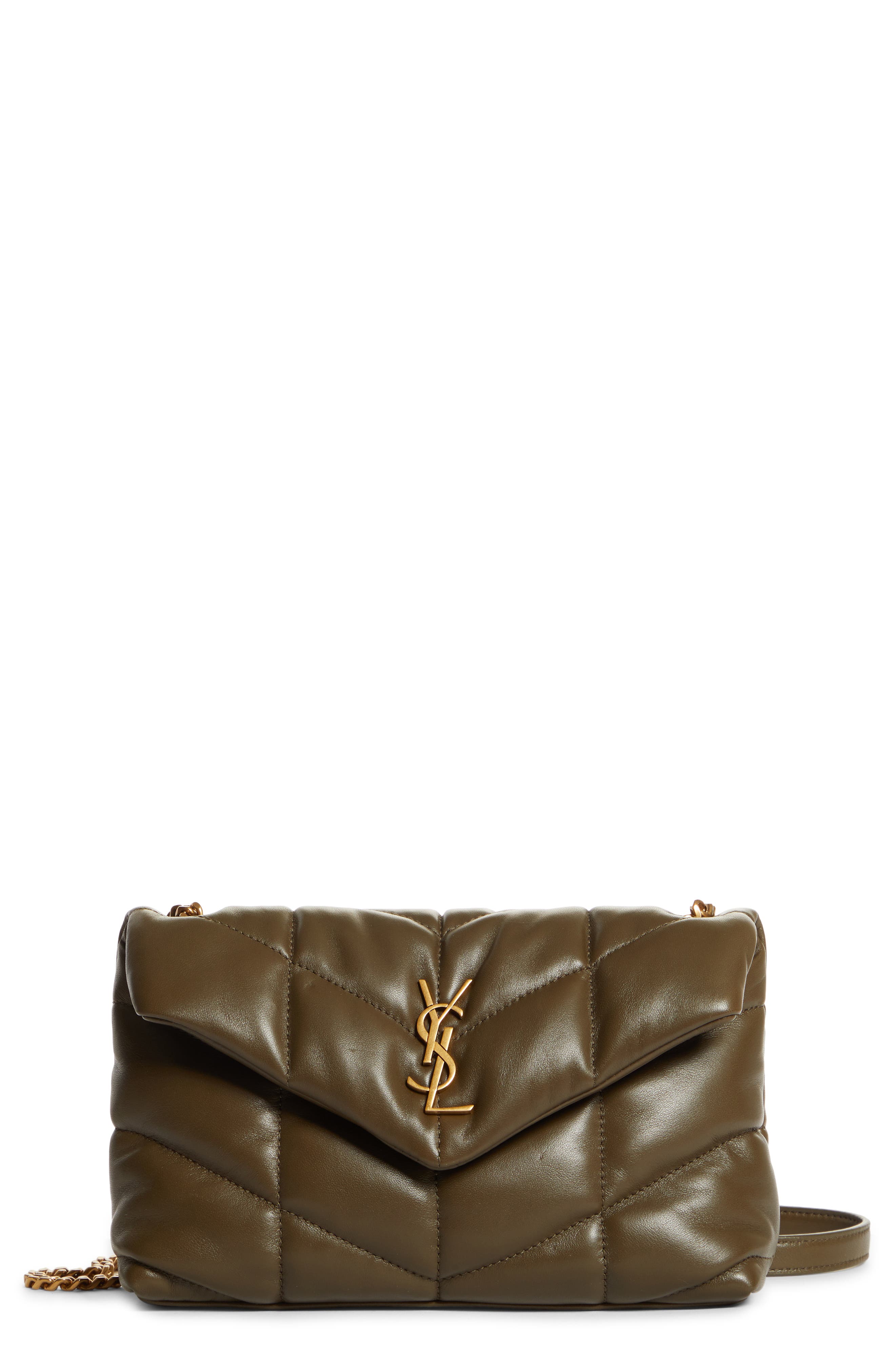 Toy Loulou Puffer Quilted Leather Crossbody Bag, Main, color, SEAWEED