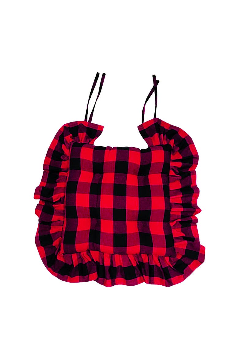 Franklin Black & Red Plaid Gingham Chairpad 17", Main, color, Red
