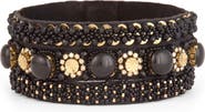 Deepa Gurnani Reed Bead & Crystal Bracelet