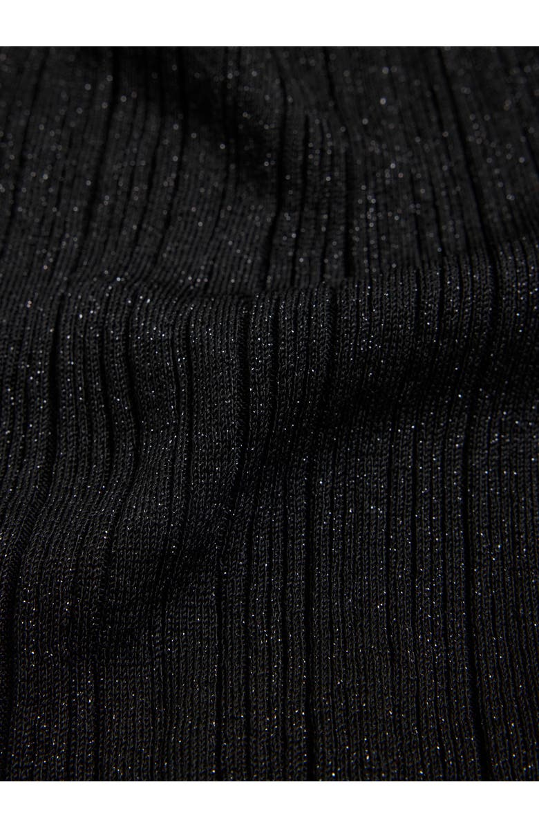 Majestic Filatures Novelty Metallic Rib V-Neck Cardigan, Alternate, color, Metal Black