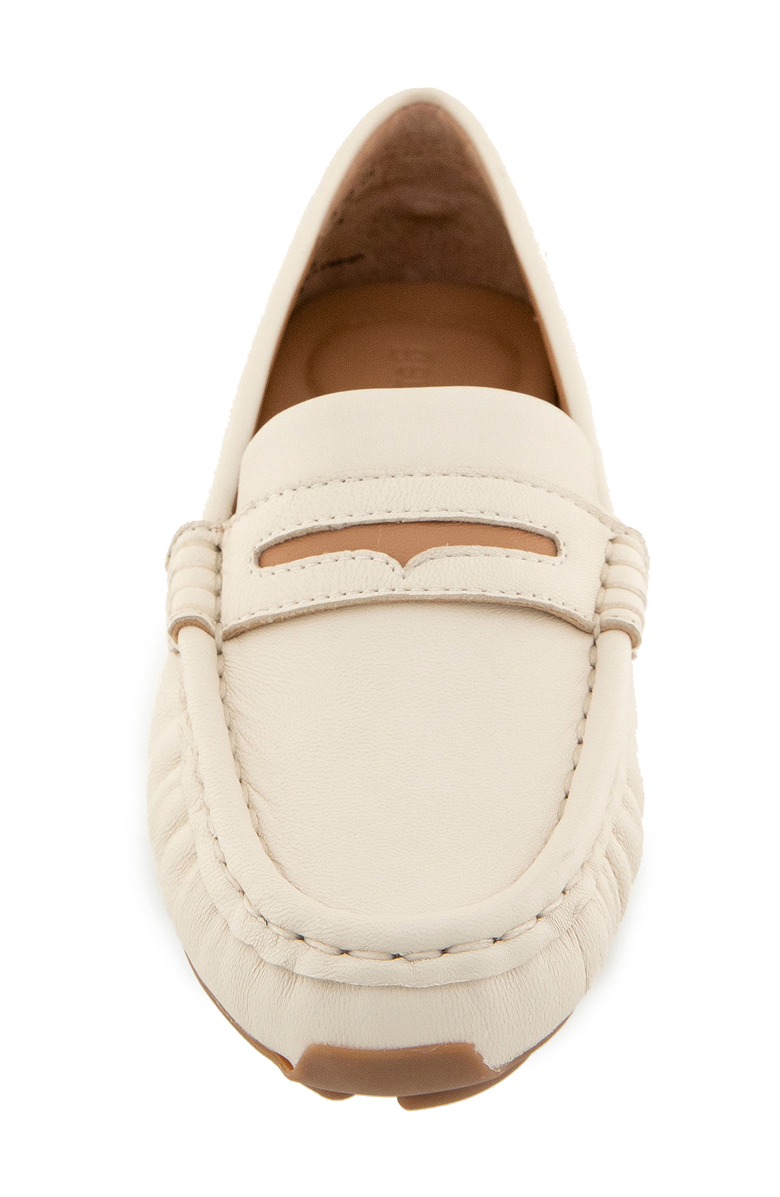 Madison Moc Toe Penny Loafer, Alternate, color, STONE LEATHER