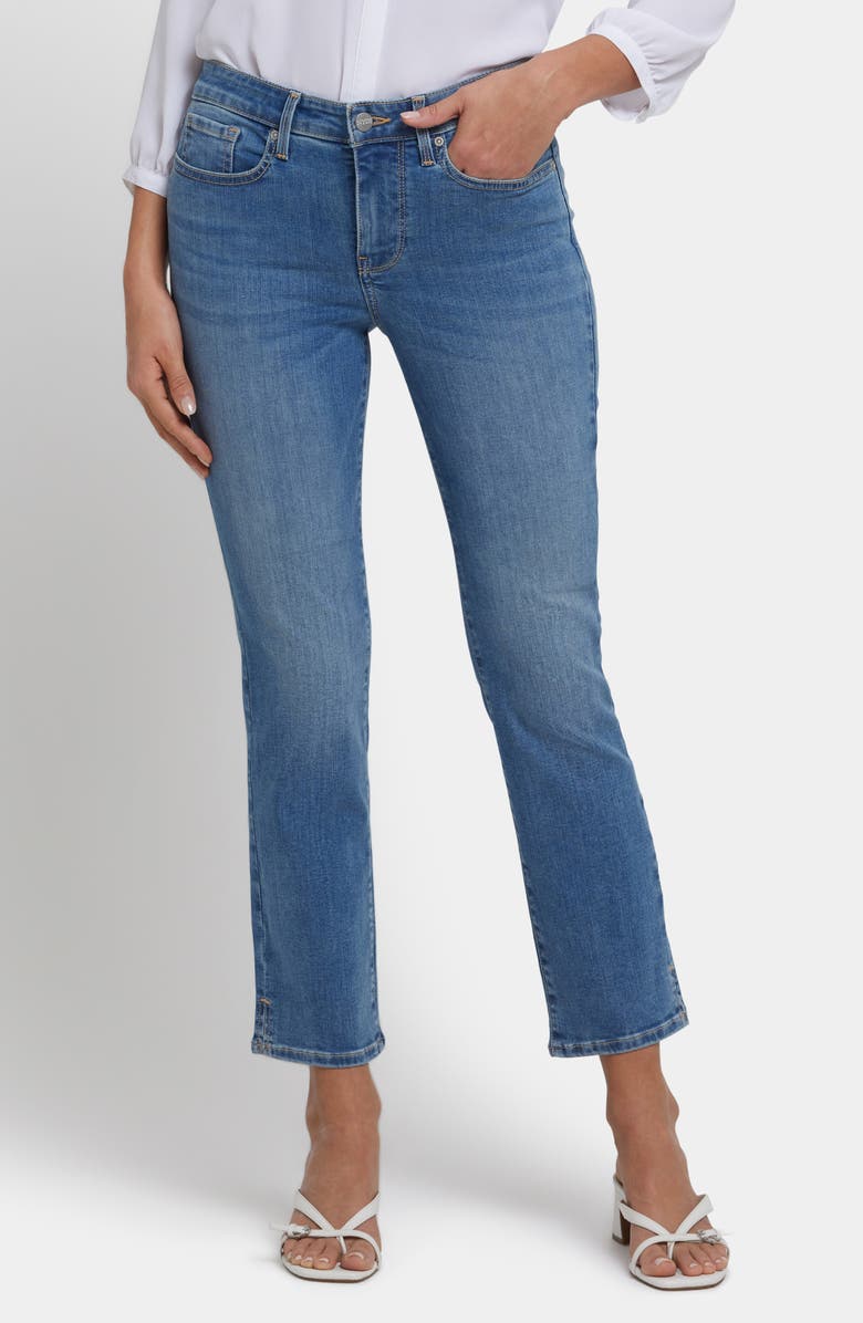 NYDJ Sheri Side Slit Ankle Slim Jeans, Main, color, Water Canyon