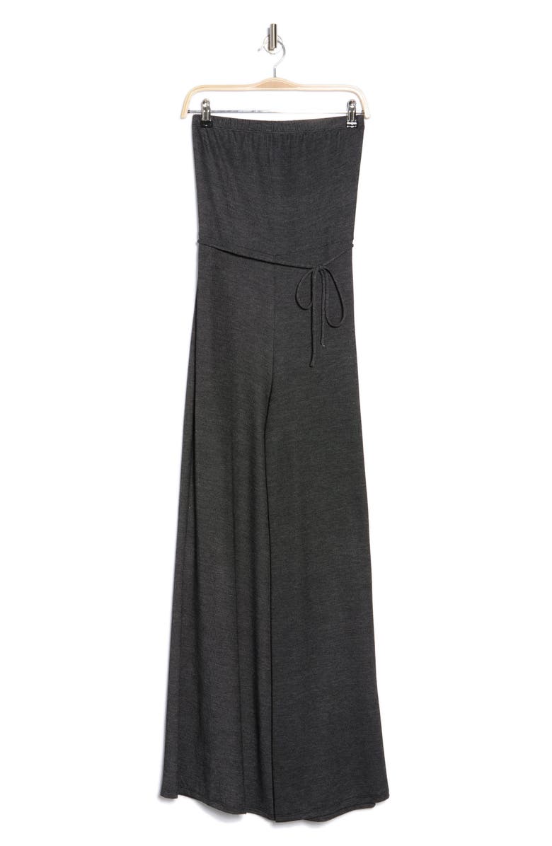 GO COUTURE Tube Strapless Jumpsuit, Alternate, color, Two-Tone Black