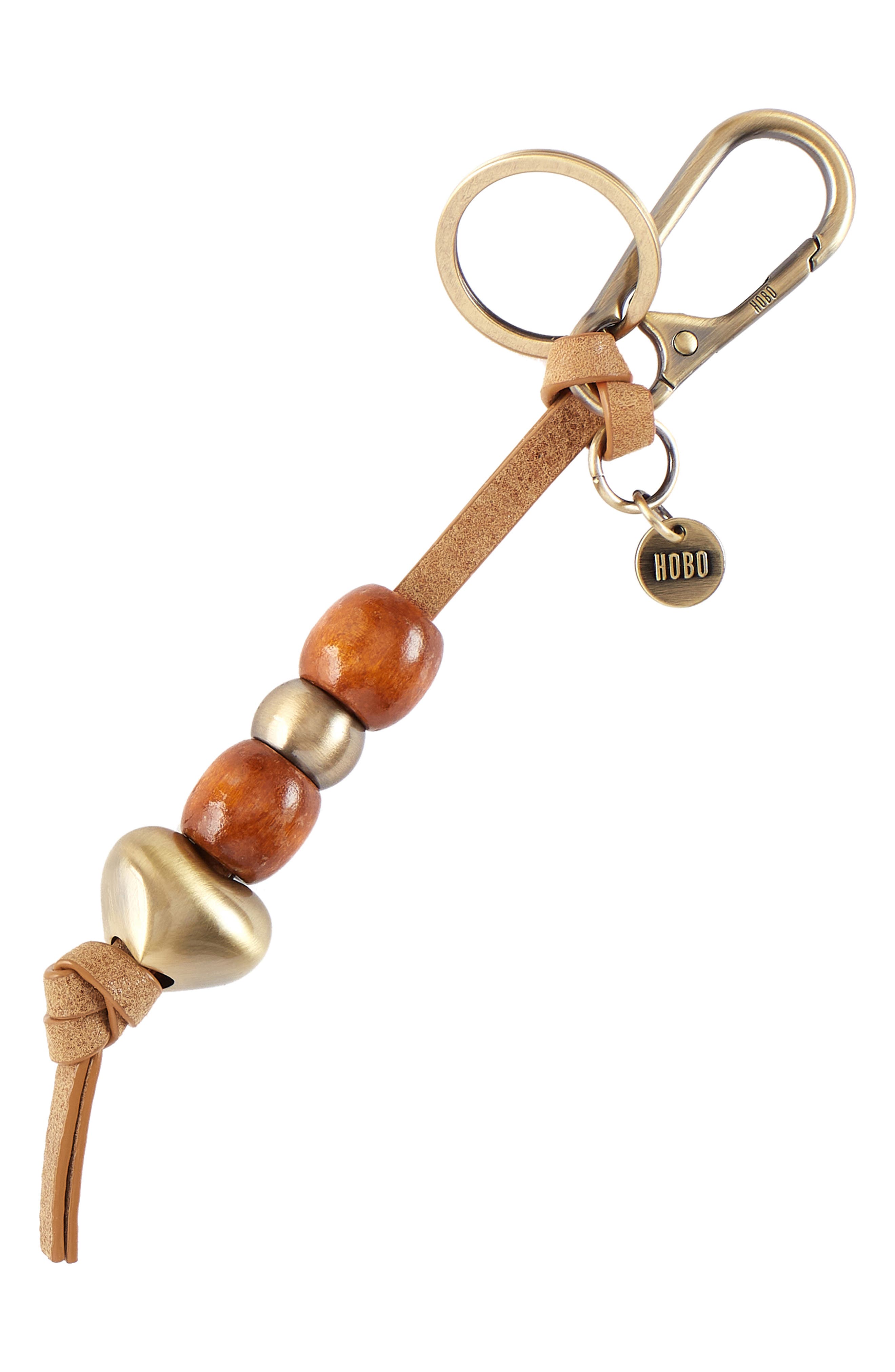 Beaded Heart Key Fob, Main, color, WHISKEY