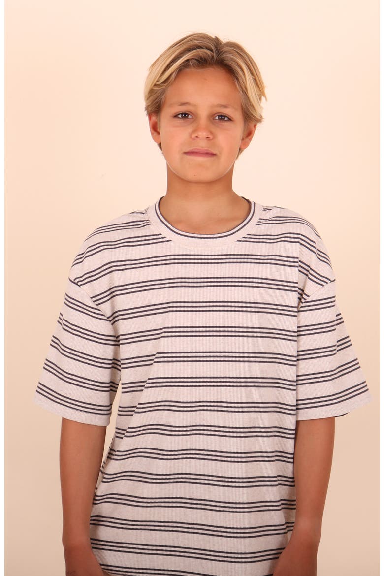 Kids' Ribbed Striped T-Shirt, Alternate, color, MULTI