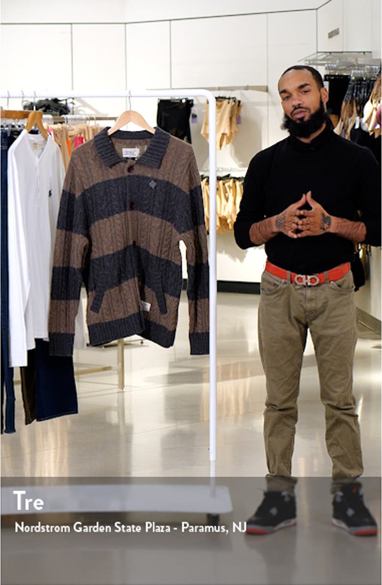 Chef's Kiss Stripe Lambswool Blend Cardigan, sales video thumbnail