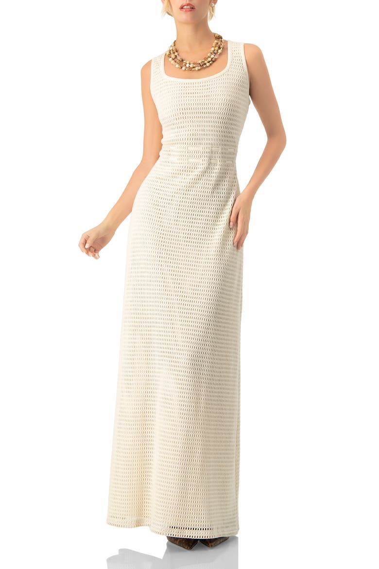 Knitted Maxi Dress with Waist Knots, Main, color, Natural