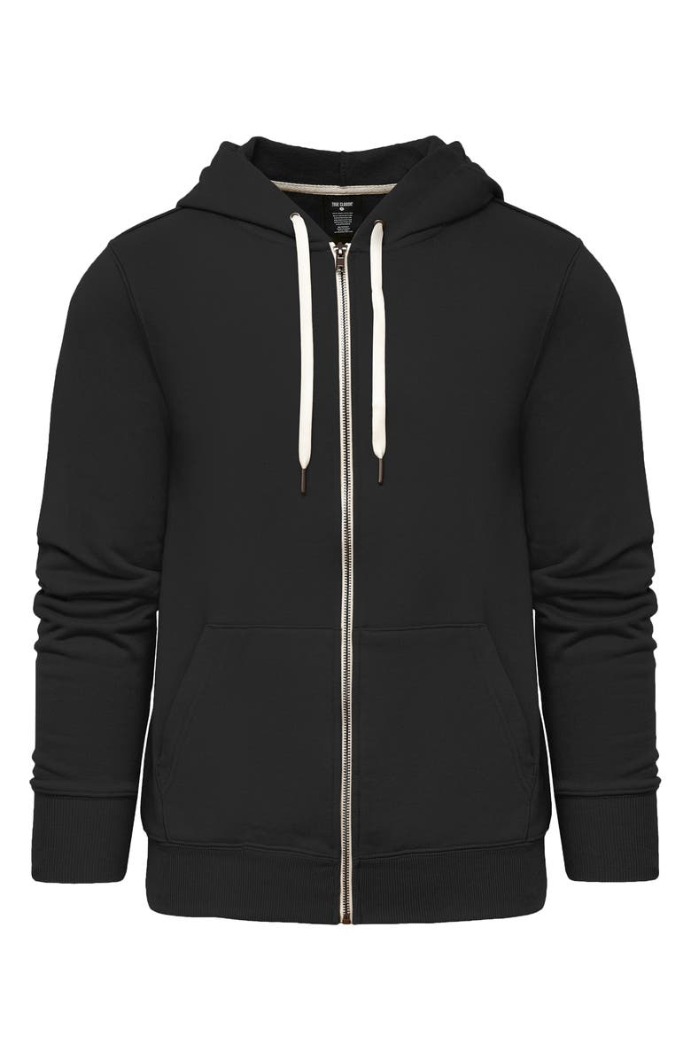 True Classic Fleece Zip Hoodie, Alternate, color, Black