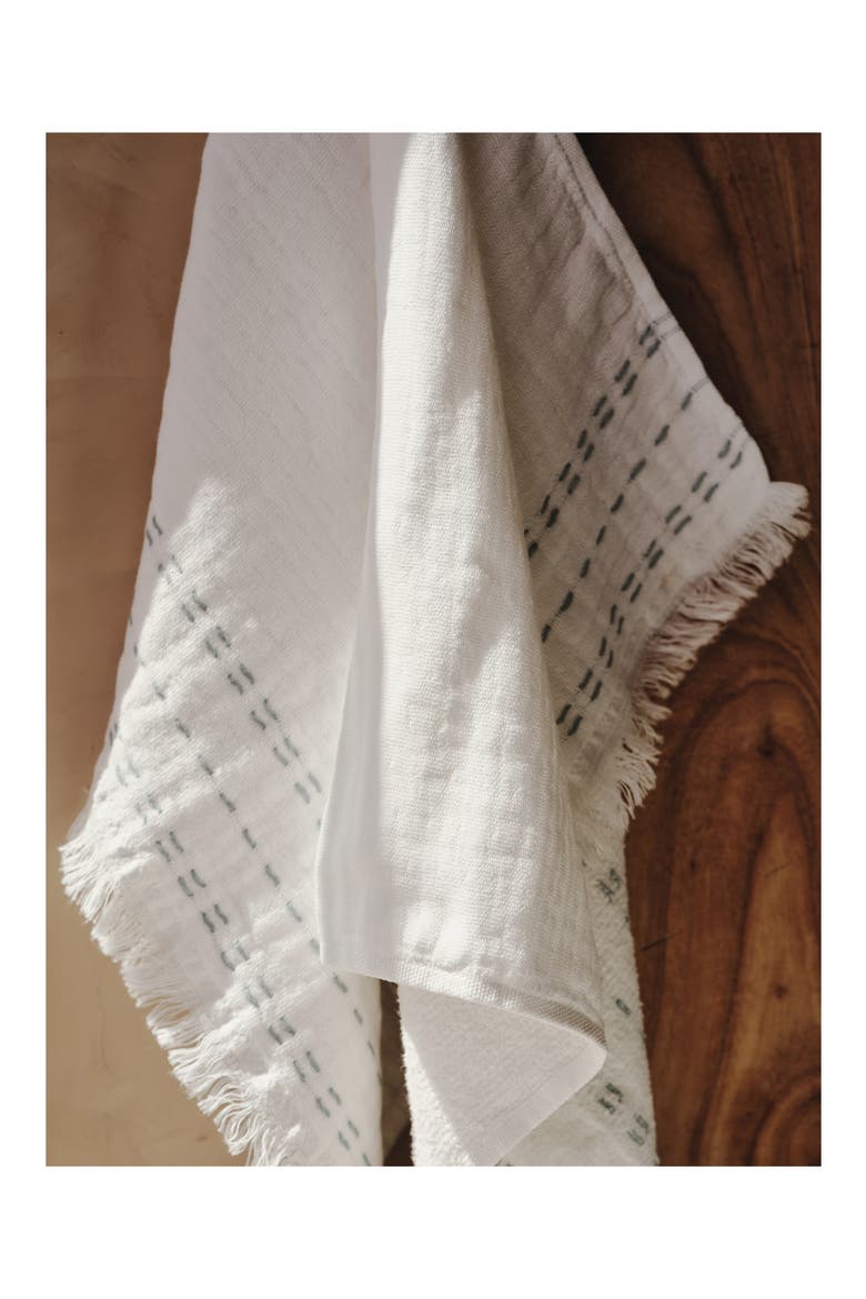 Alder 2-Pack Organic Cotton Hand Towels, Alternate, color, ALPINE WHITE W/ PACFIC BLUE