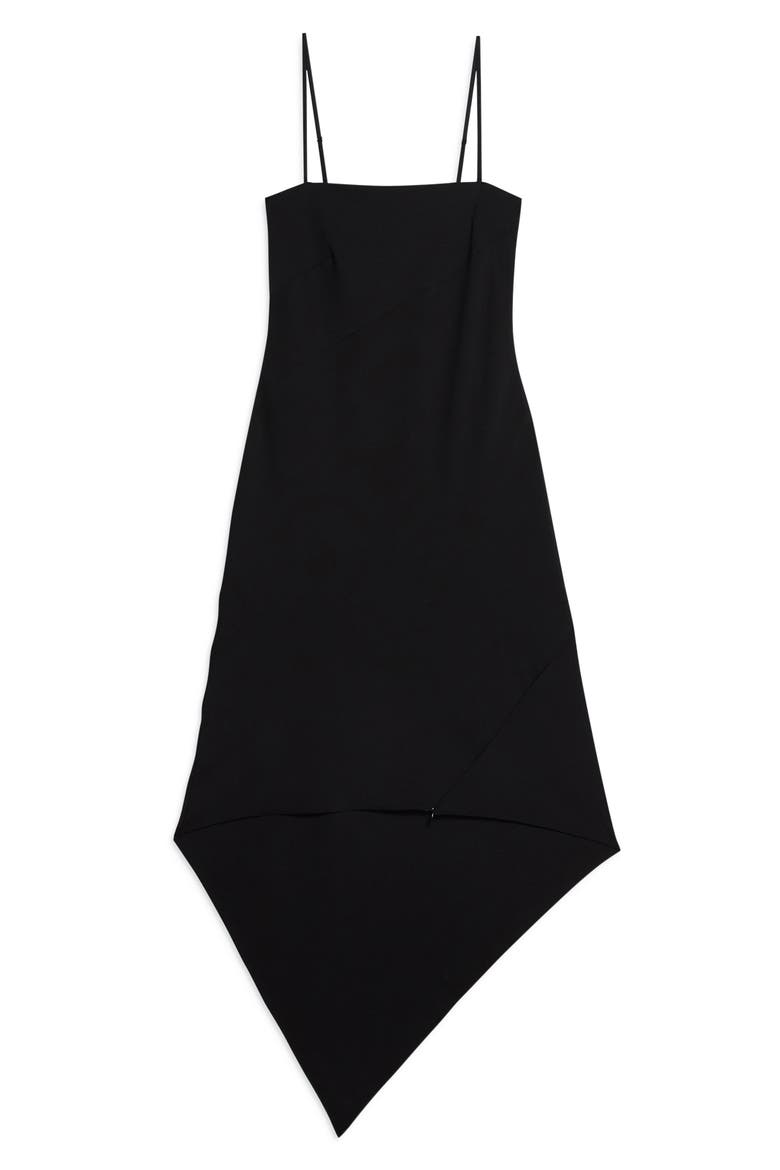 Asymmetric Hem Wool Dress, Alternate, color, BLK