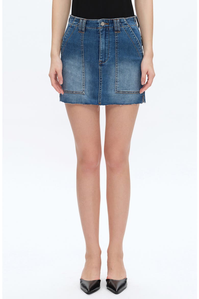 Cutoff Denim Miniskirt, Main, color, SOFTY
