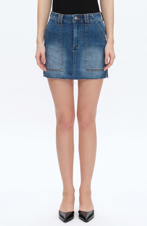 Cutoff Denim Miniskirt