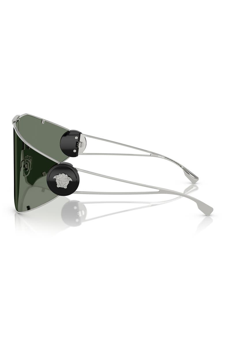 Medusa Medallion 142mm Shield Sunglasses, Alternate, color, SILVER