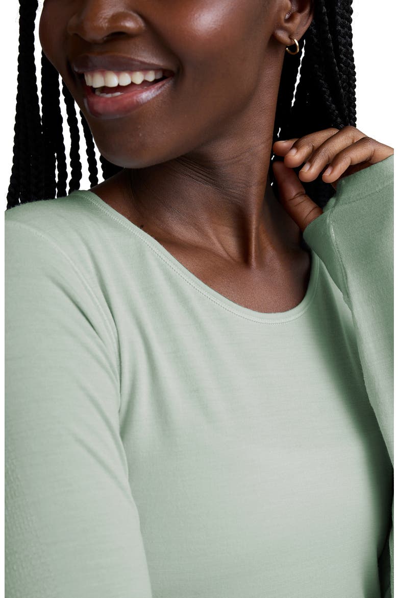 LuxeKnit Merino Wool Blend Crewneck Top, Alternate, color, MIST SPRAY