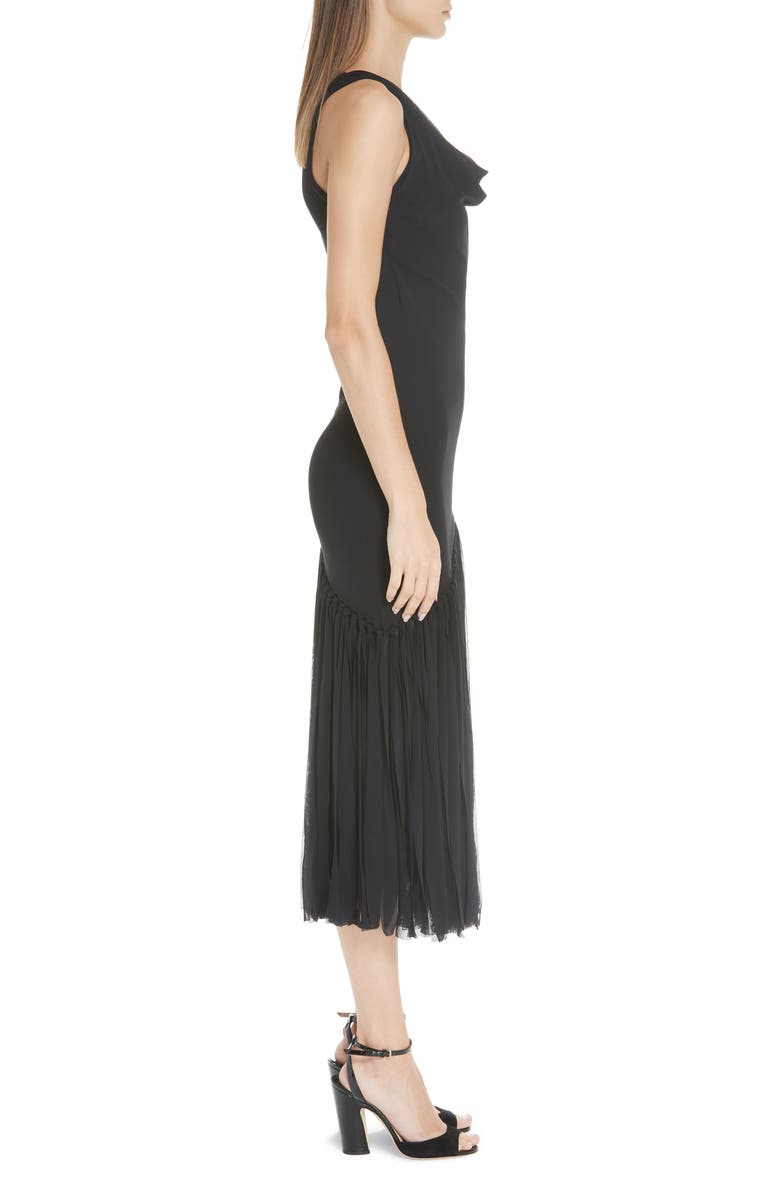 Fuzzi Tulle Fringe Midi Dress, Alternate, color,