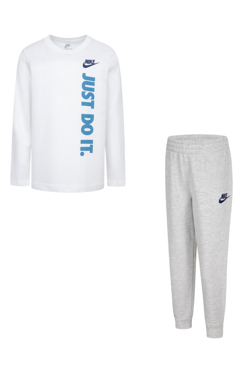 Nike Kids' Just Do It Long Sleeve T-Shirt & Joggers Set, Main, color,