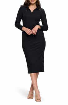 Knit Rib Polo Shirtdress