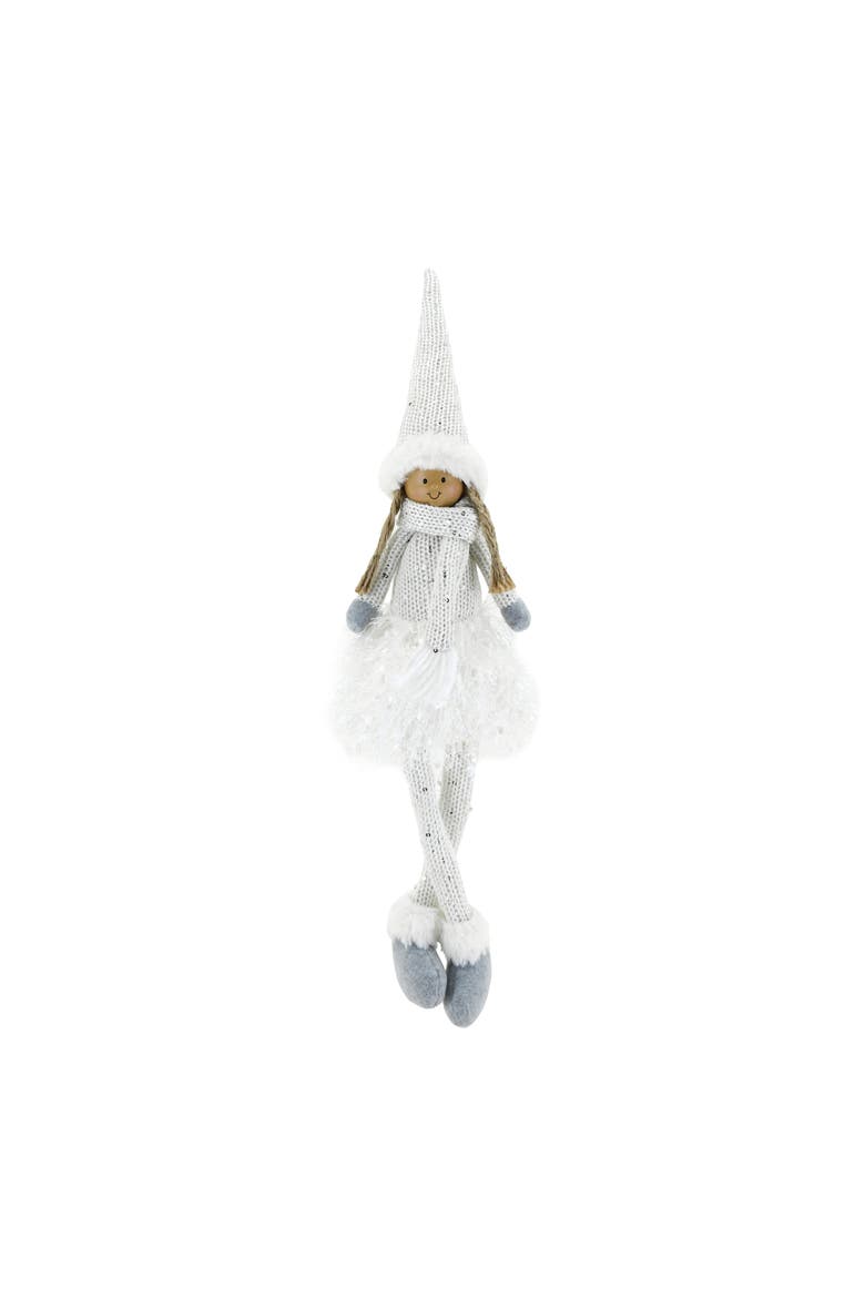 Large PAngel Sitter Decorative Figurine for Christmas, Main, color, White