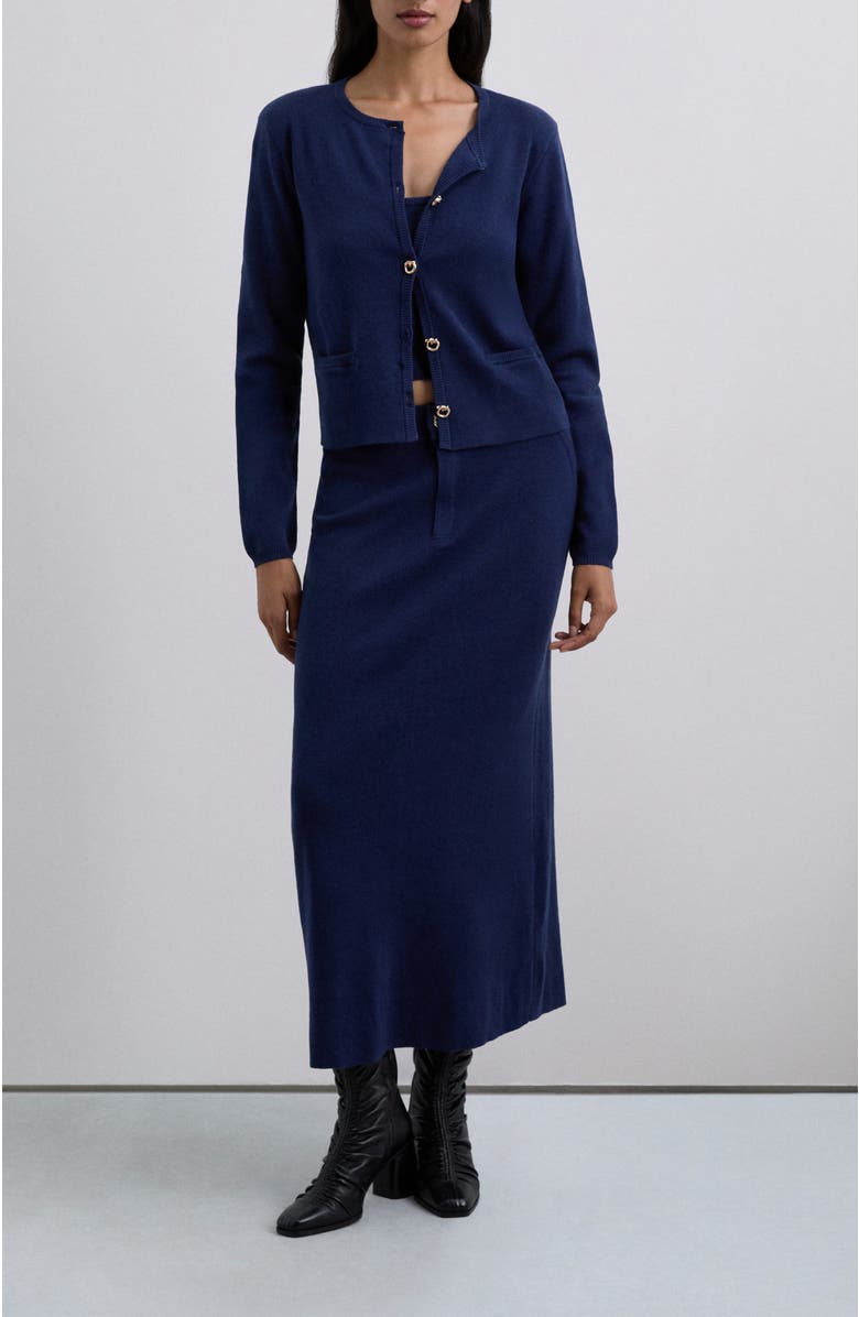 Scalpers Casualknitset Cardigan, Alternate, color, Navy