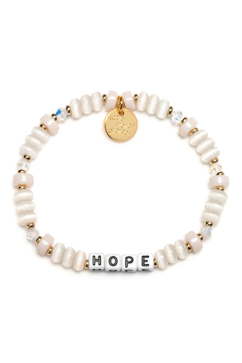 Hope Beaded Stretch Bracelet, Main, color, WHITE