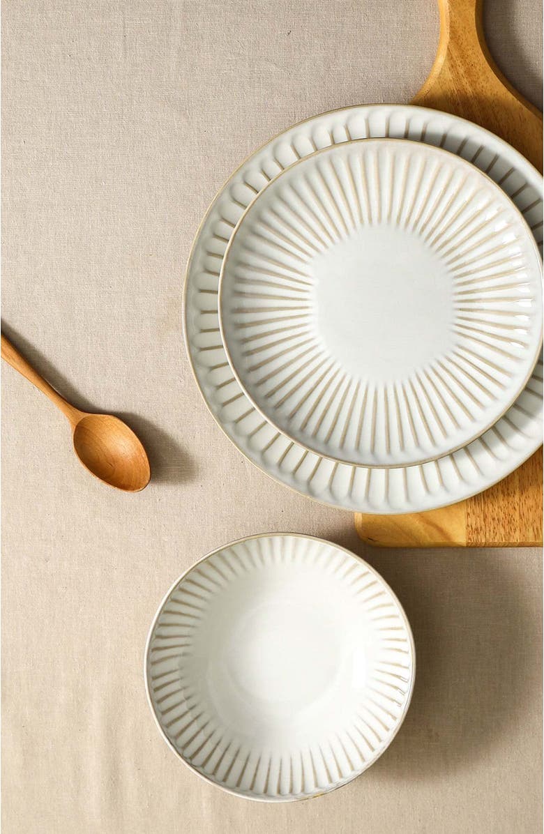 Stone Lain Linea Stoneware 24-Piece Dinnerware Set, Alternate, color, White 12-Piece