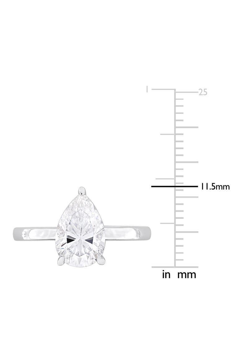 Sterling Silver Pear Cut Created Moissanite Engagement Ring, Alternate, color, SILVER