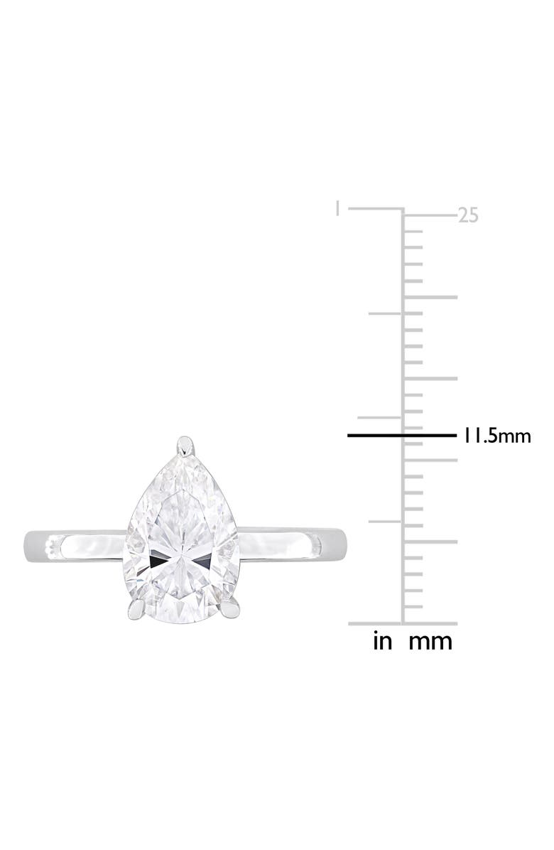 DELMAR Sterling Silver Pear Cut Created Moissanite Engagement Ring, Alternate, color, Silver