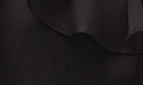 Topshop Ruffle Tie Front Sheer Top In Black
