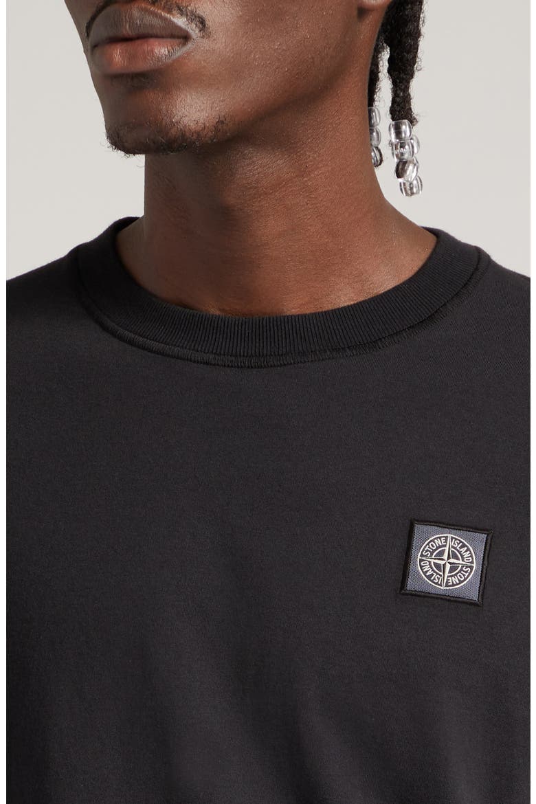 Logo Long Sleeve Cotton T-Shirt, Alternate, color, BLACK