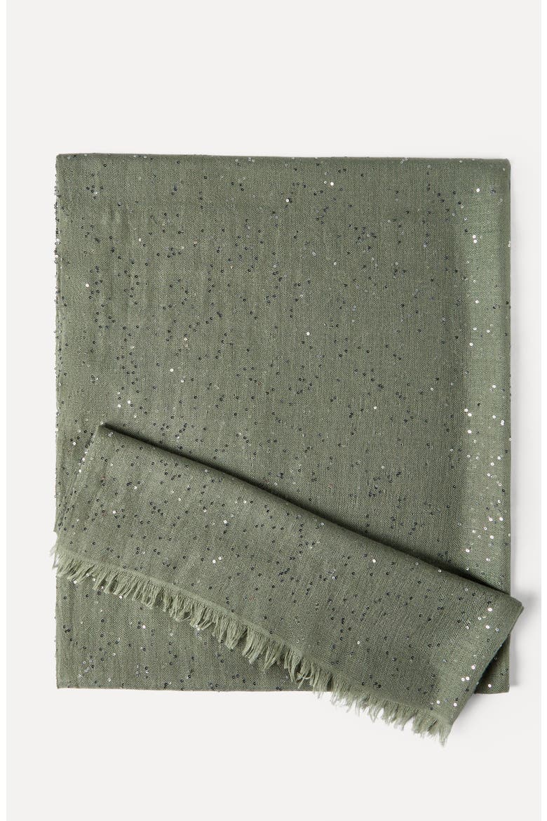 Cashmere and silk Diamond yarn scarf, Alternate, color, Green
