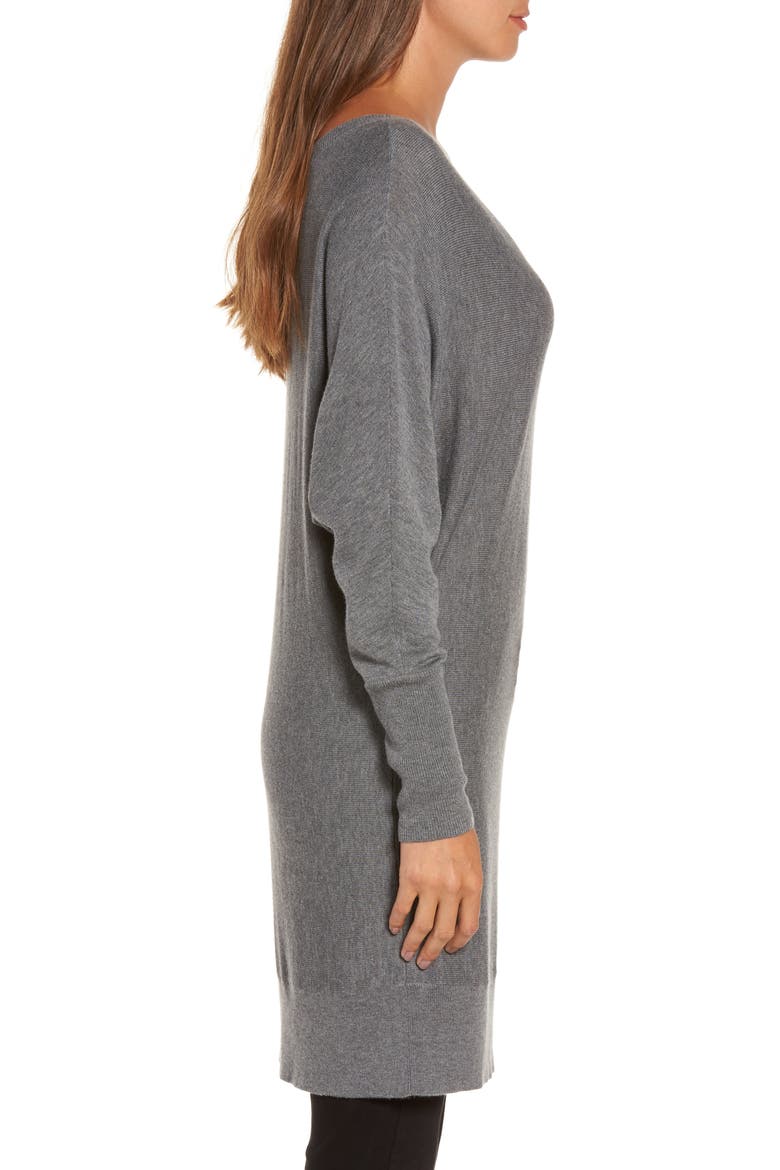 Off the Shoulder Sweater Tunic, Alternate, color, GREY DARK HEATHER