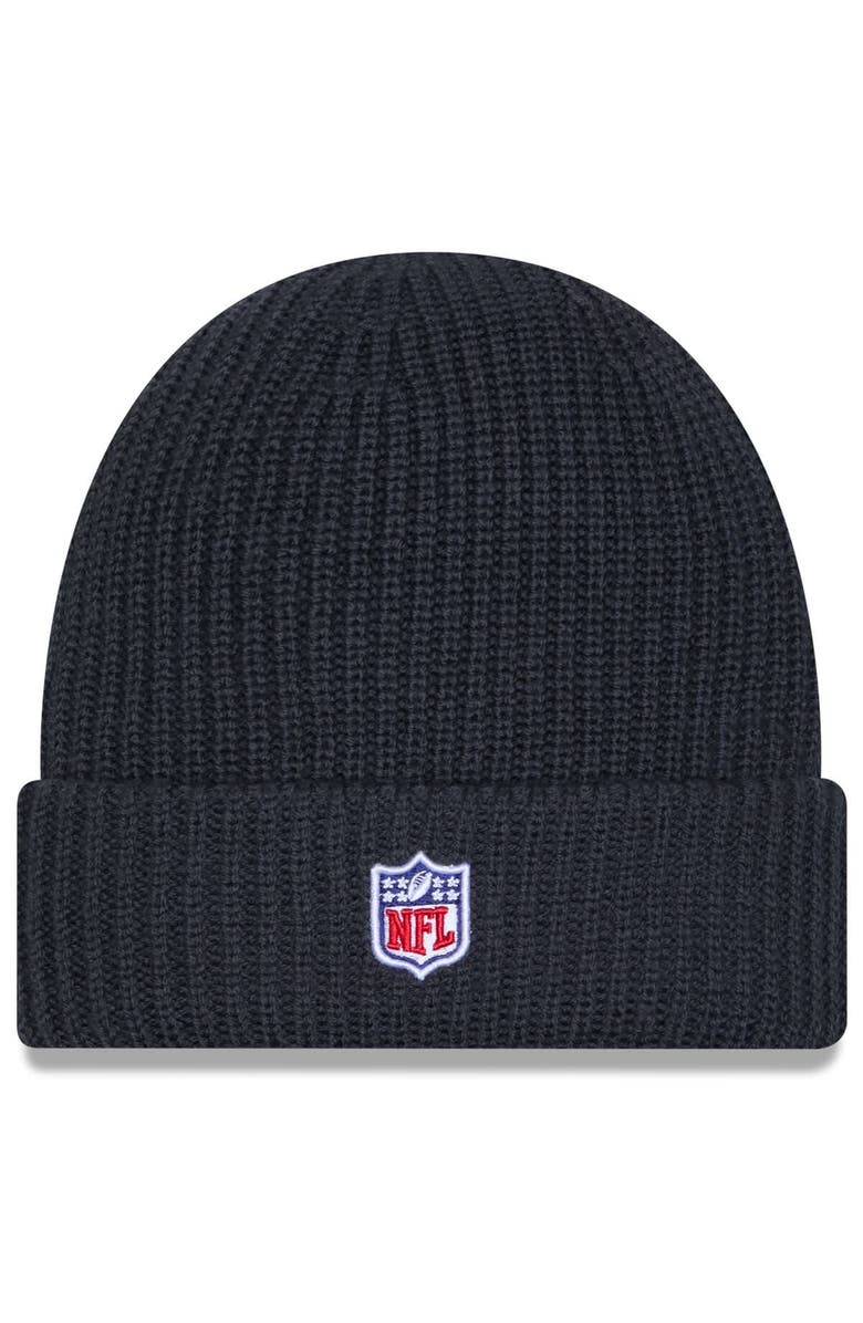 New Era Men's New Era Charcoal New England Patriots 2025 Sideline Cold Weather Cuffed Knit Hat, Alternate, color, 