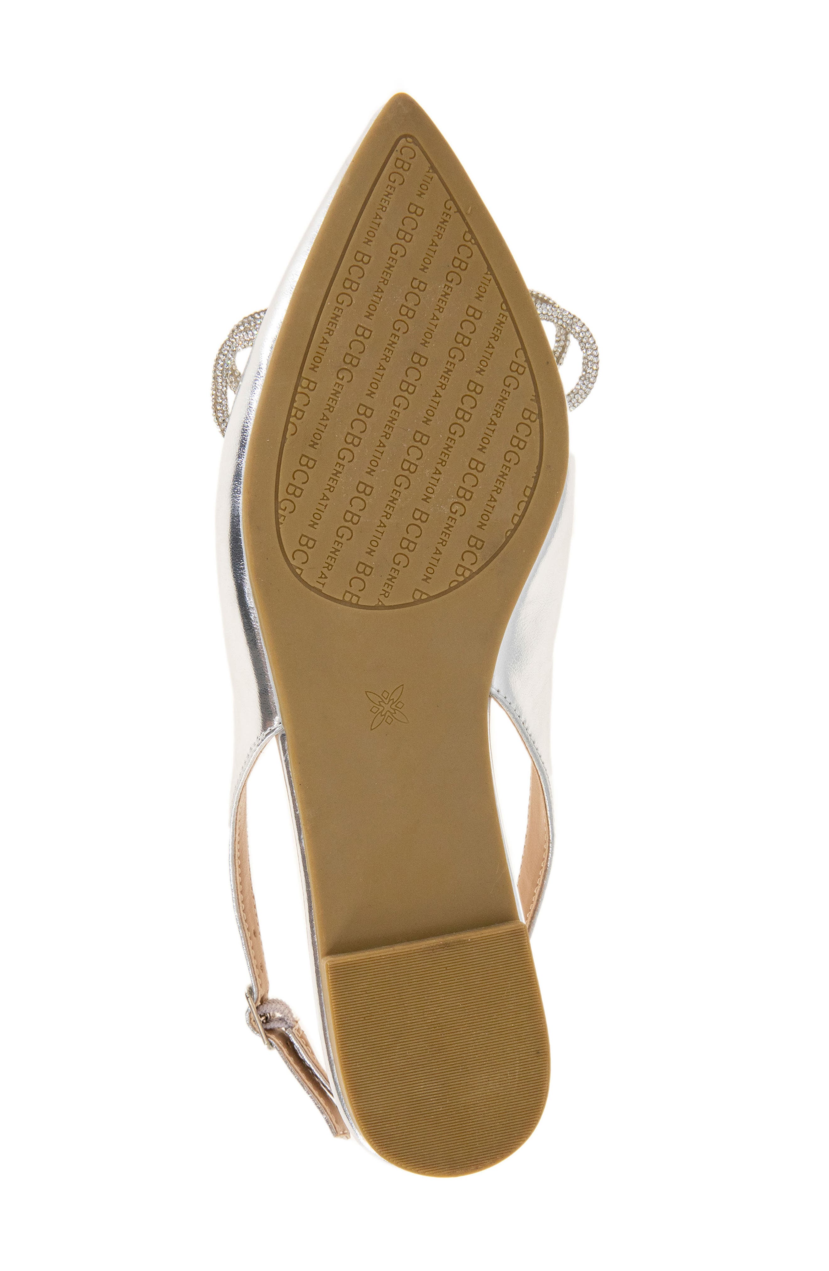 BCBGeneration Kristin Pointed Toe Slingback Mule, Alternate, color, Silver