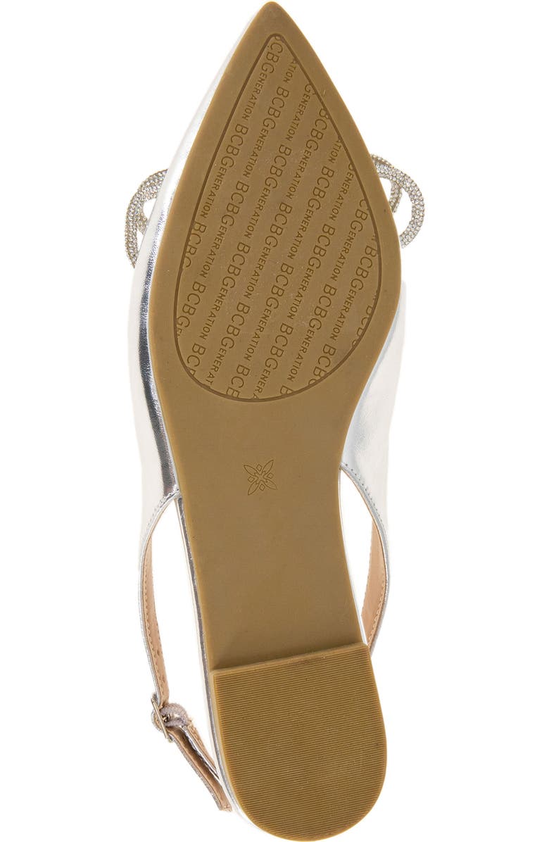 BCBGeneration Kristin Pointed Toe Slingback Mule, Alternate, color, Silver