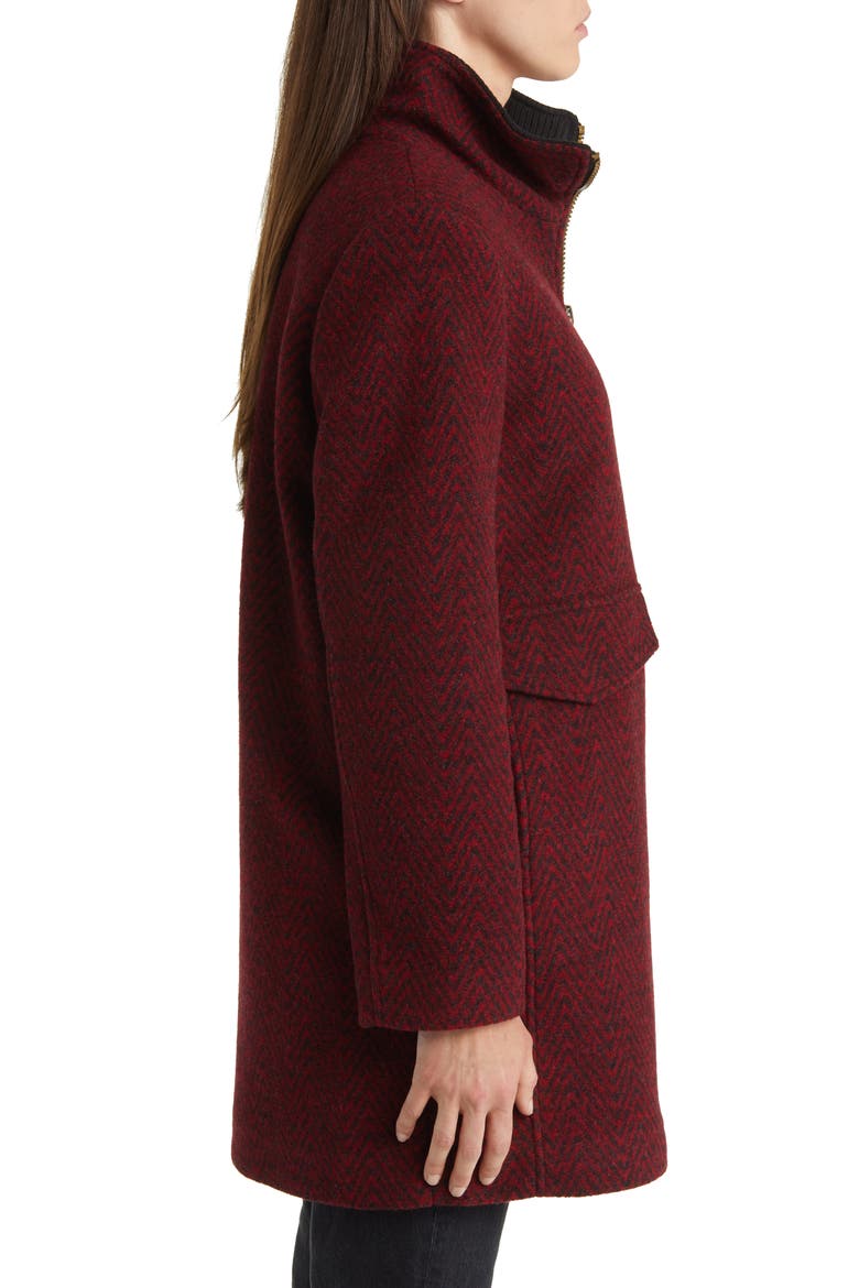 Camden Wool Blend Topper Coat, Alternate, color, CHARCOAL HERRINGBONE