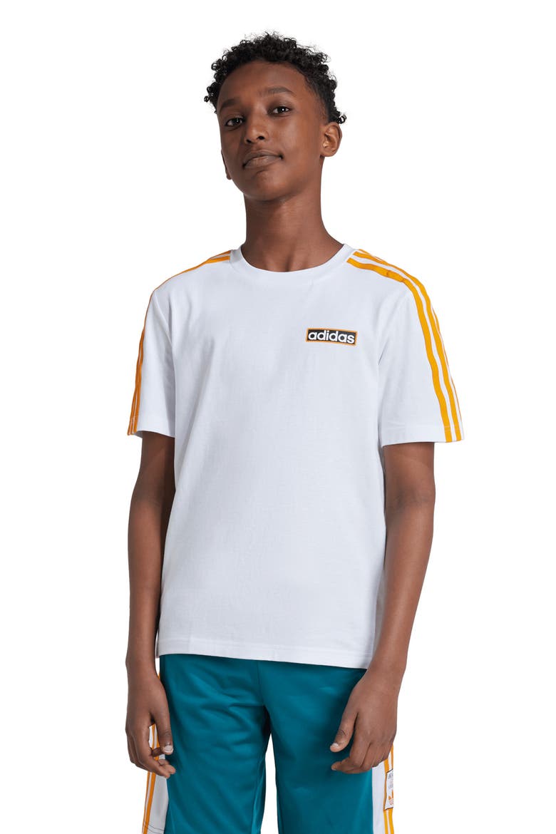 Kids' Logo Cotton Graphic T-Shirt, Alternate, color, WHITE/ ORANGE