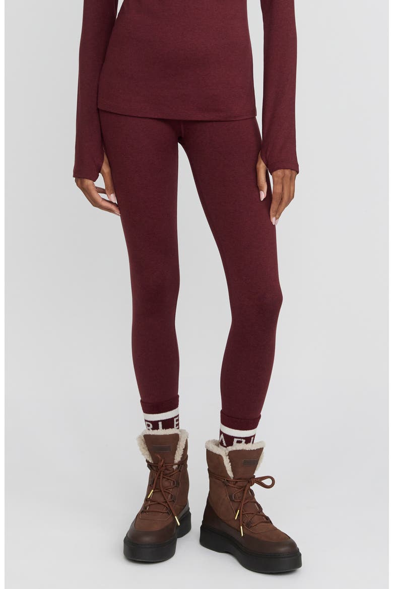 Branded Baselayer Performance Leggings, Main, color, MAROON MARL