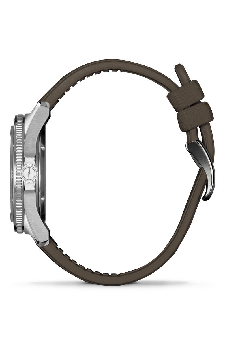 Shinola Duck Brown Rubber Strap Watch, 40mm, Alternate, color, Mallard Brown
