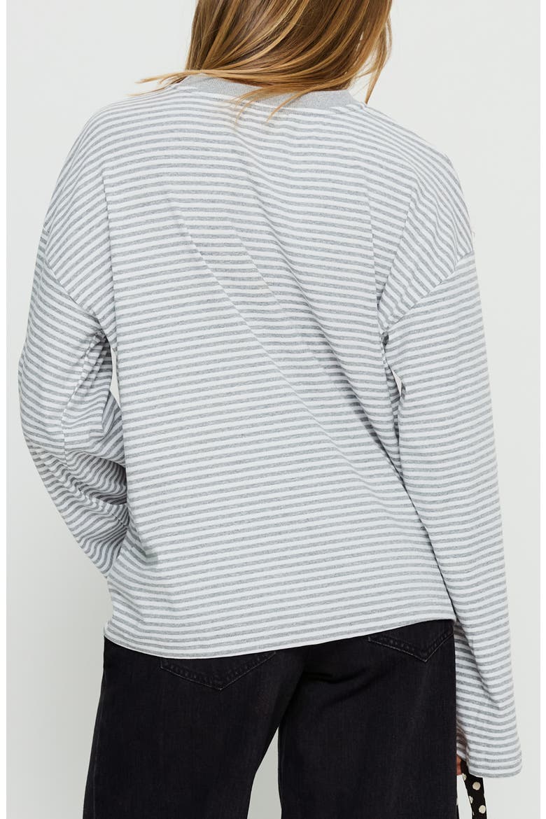 Settle Down Stripe Knit Top, Alternate, color, GREY / WHITE STRIPE