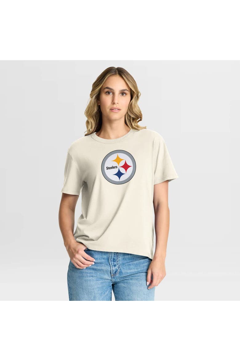 Women's Fanatics Cream Pittsburgh Steelers Dove Legacy T-Shirt, Main, color, Cream