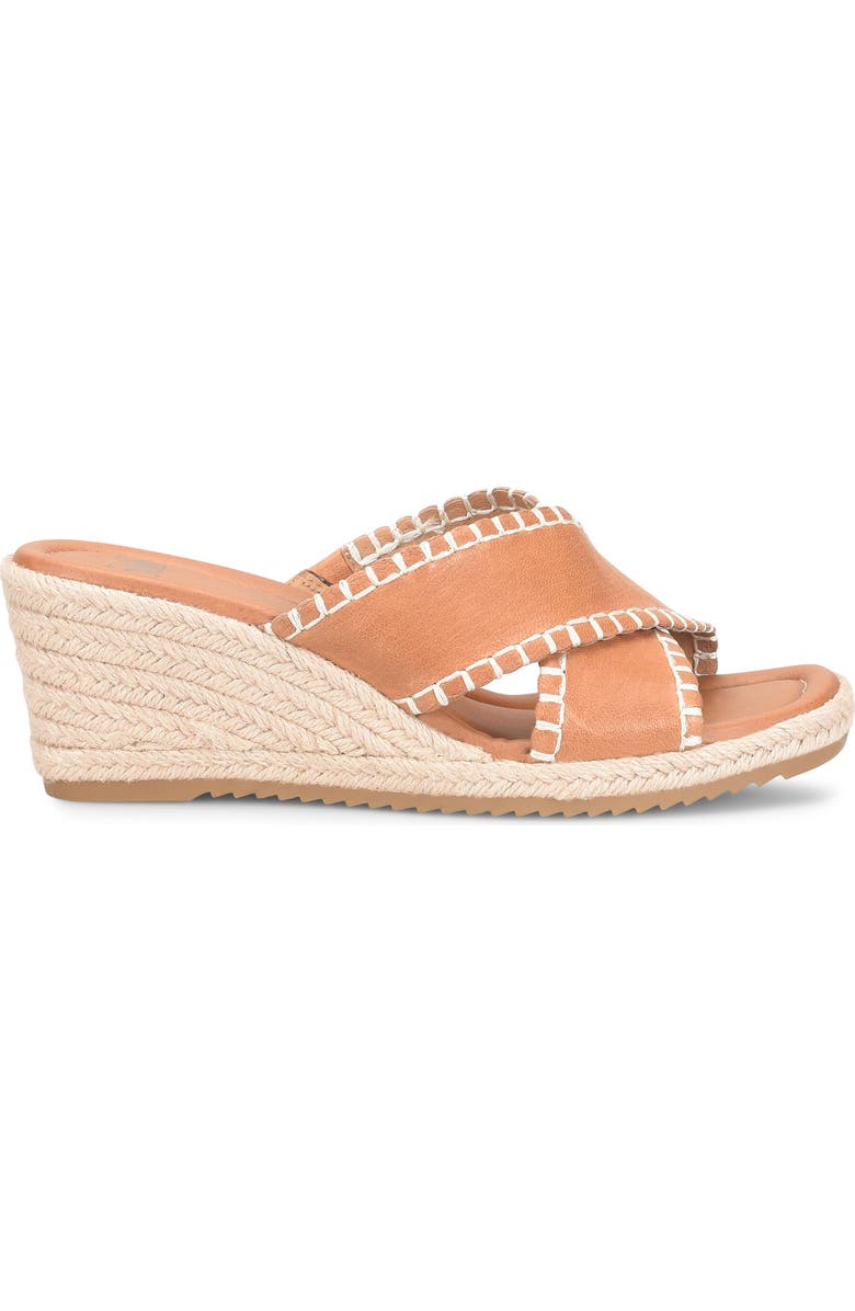 Söfft Indie Espadrille Platform Wedge Slide Sandal, Alternate, color, Luggage