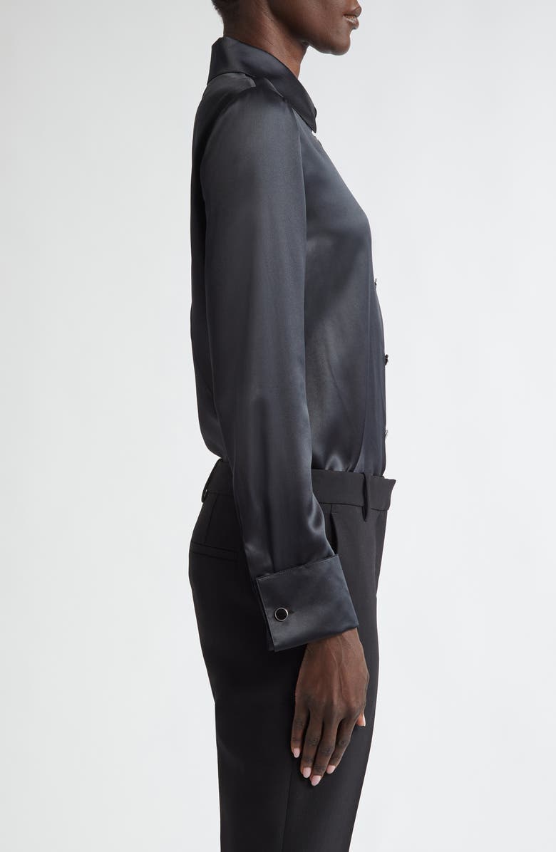 Lafayette 148 New York Silk Charmeuse Button-Up Shirt, Alternate, color,